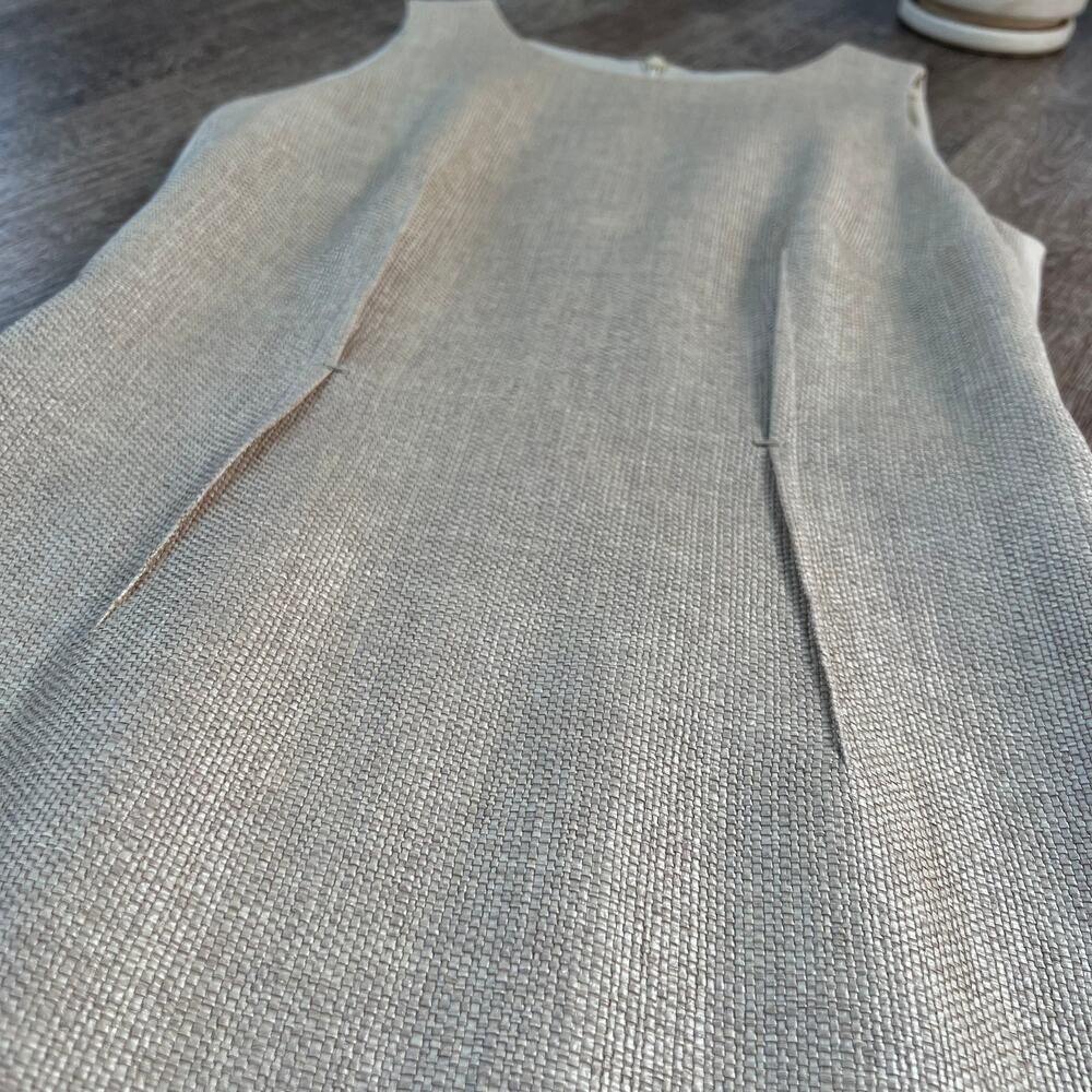 Paula Ka Tweed Robe Tan Fitted Dress - Picture 5 of 7